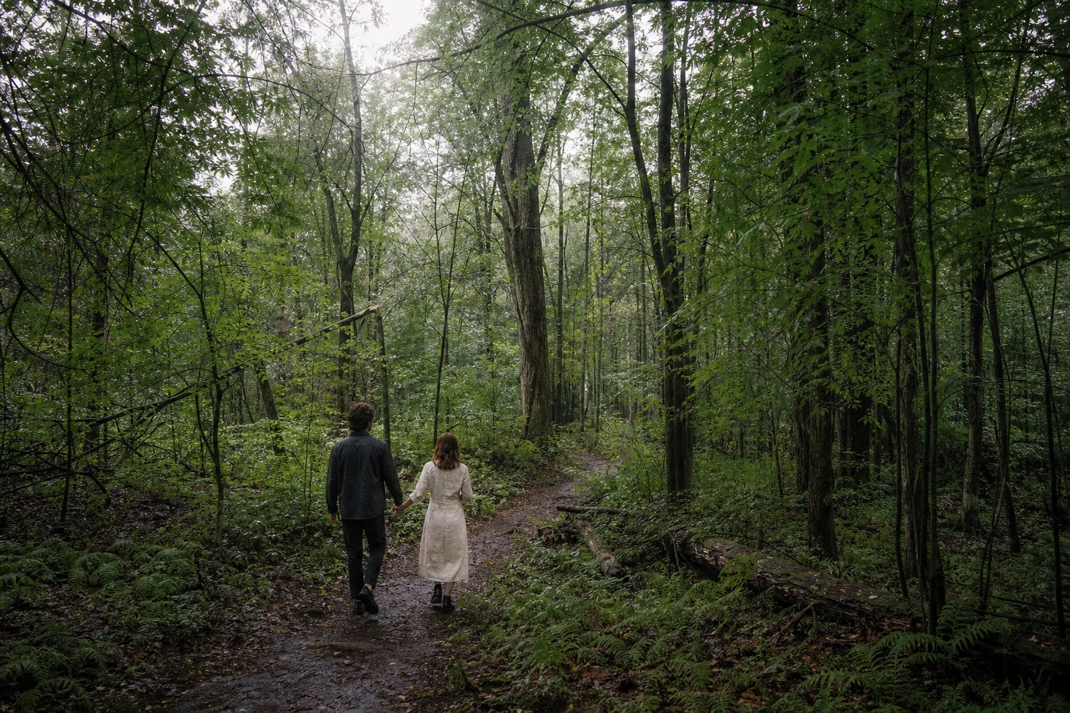 A couple walking together on a trail at Fernwood Hills